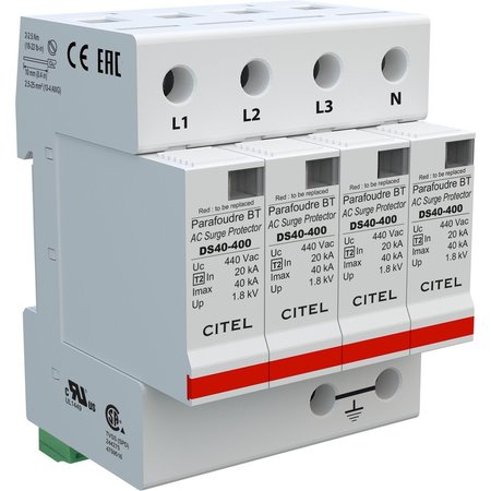 CITEL AC DIN Rail Protector, 3 Phase, 480/277V DS44S-400